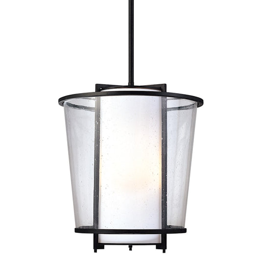 Troy Lighting Bennington 3Lt Pendant, Forged Bronze/Clear Seeded - F1358-TBK