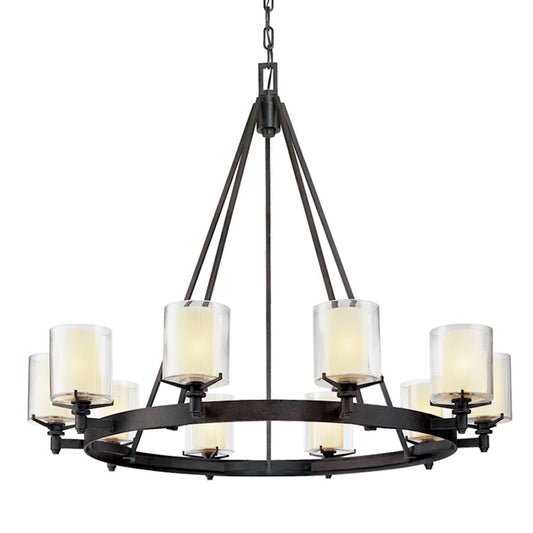 Troy Lighting Arcadia 10Lt Chandelier, French Iron/Clear - F1710-TRN