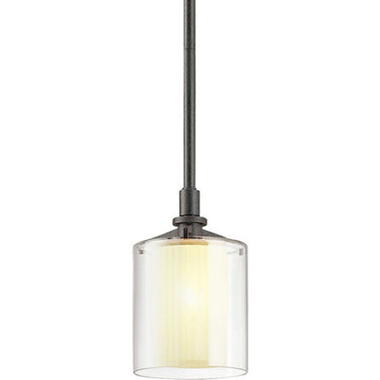 1 Light Pendant, French Iron/Clear