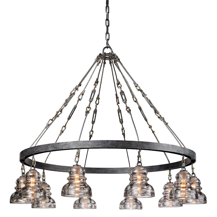 Troy Lighting Menlo Park Pendant in Old Silver, Round