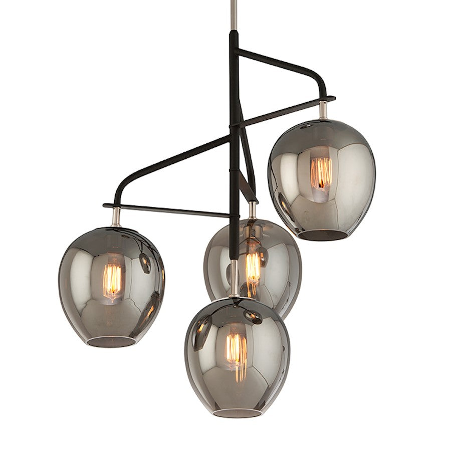 Troy Lighting Odyssey 4Lt Pendant, Medium, /Plated Smoked - F4296-TBK-PN