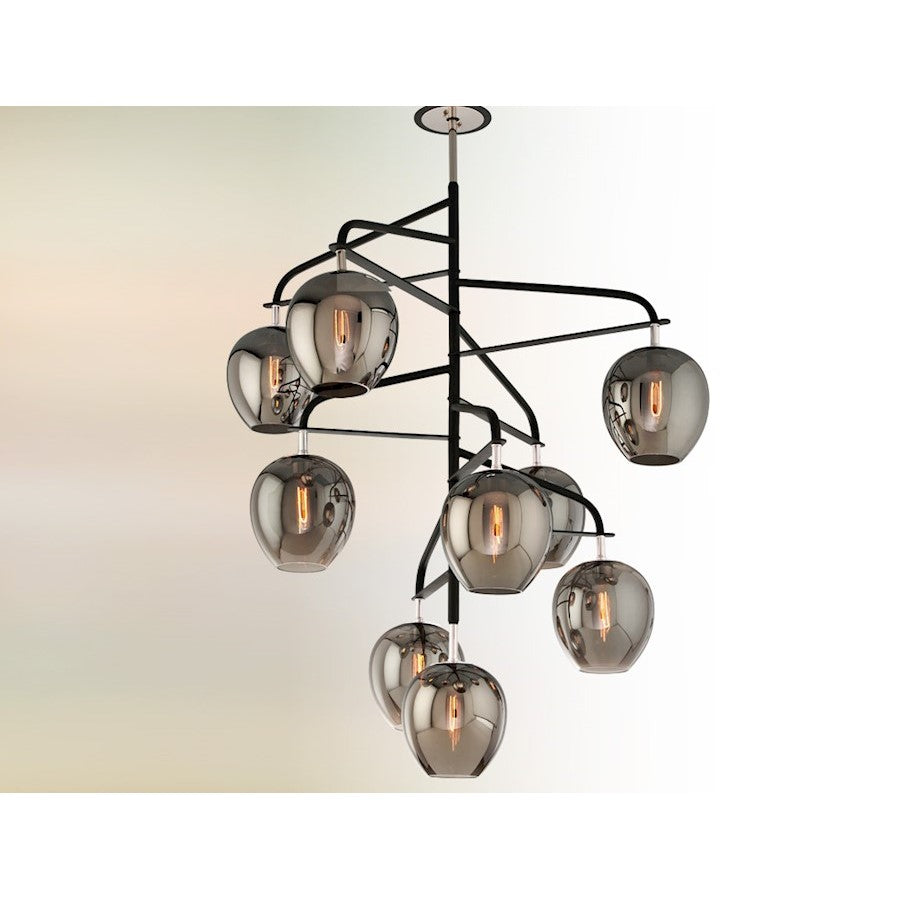 9 Light Entry Pendant, Black/Nickel