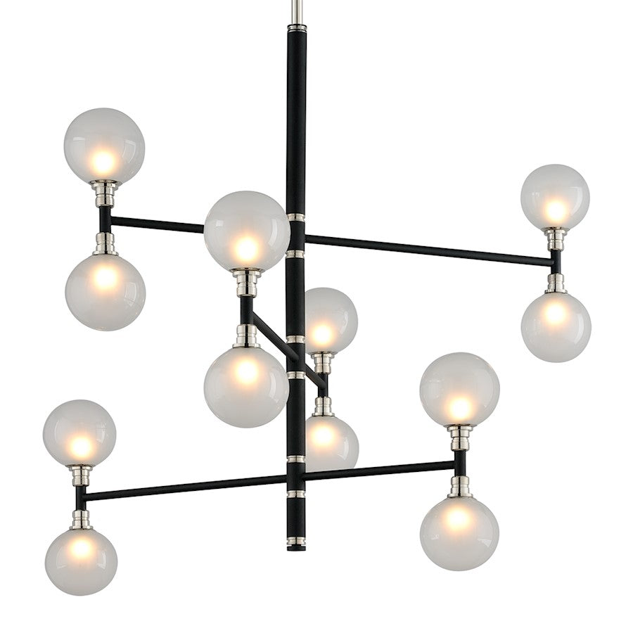 Troy Lighting Andromeda 12 Lt Chandelier, Black/Nickel/Etched - F4826-TBK-PN