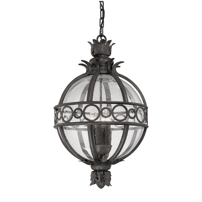 Troy Lighting Campanile 3 Light Lantern, French Iron/Clear Seeded - F5008-FRN
