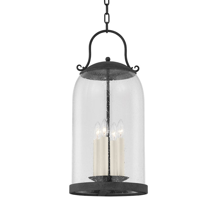 Troy Lighting Napa County 4 Light Large Exterior Pendant, Iron/Clear - F5186-FRN