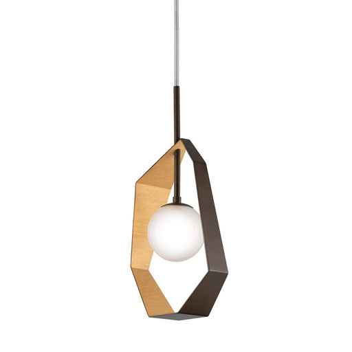 Troy Lighting Origami 1 Light Pendant, Bronze With Gold Leaf - F5523-BRZ-GL-SS