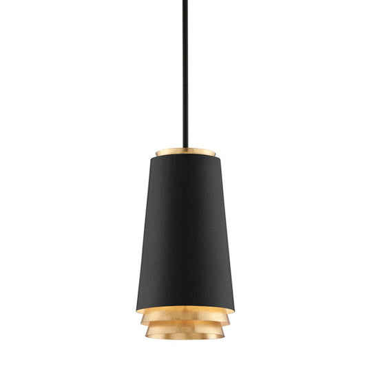 Troy Lighting Fahrenheit 1Lt Pendant, Small, Black/Gold - F5541-TBK-VGL