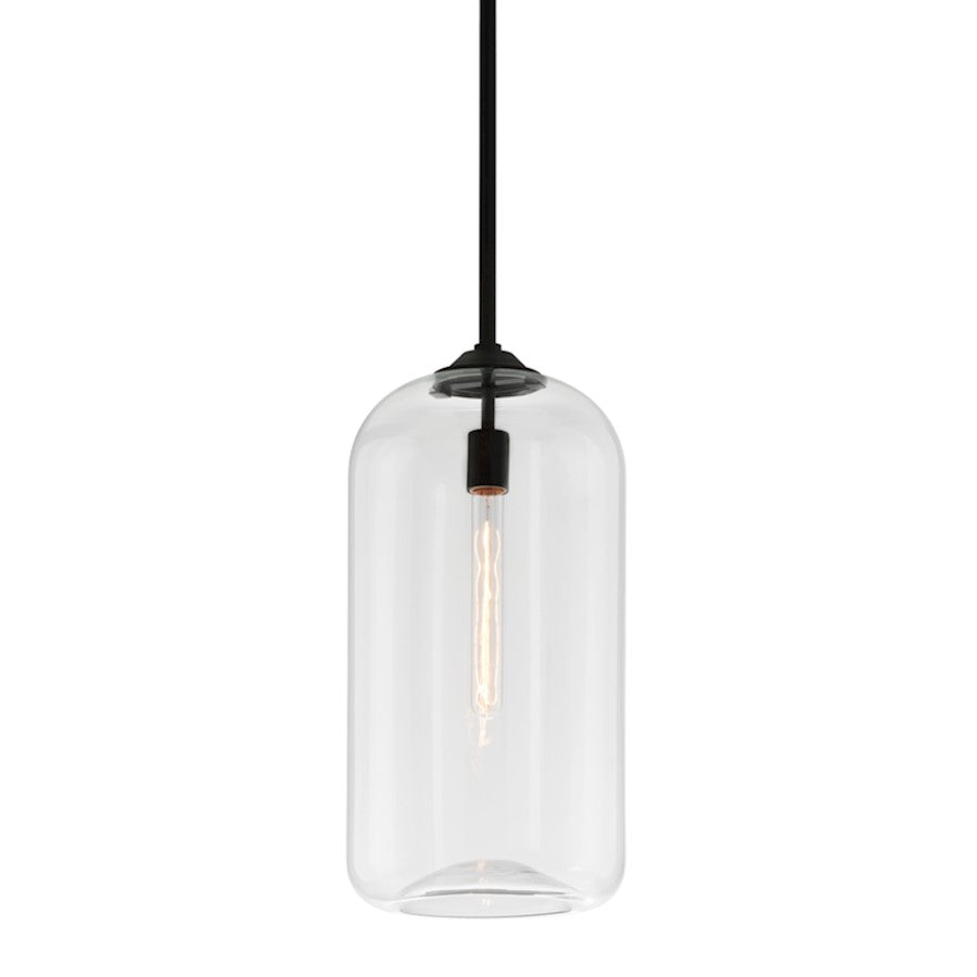 Troy Lighting District 1Lt Pendant, Large, Satin Black/Clear - F5562-SBK