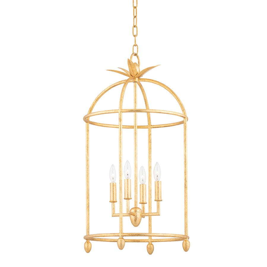 Troy Lighting Brooks 4 Light Pendant, Vintage Gold Leaf - F5717-VGL