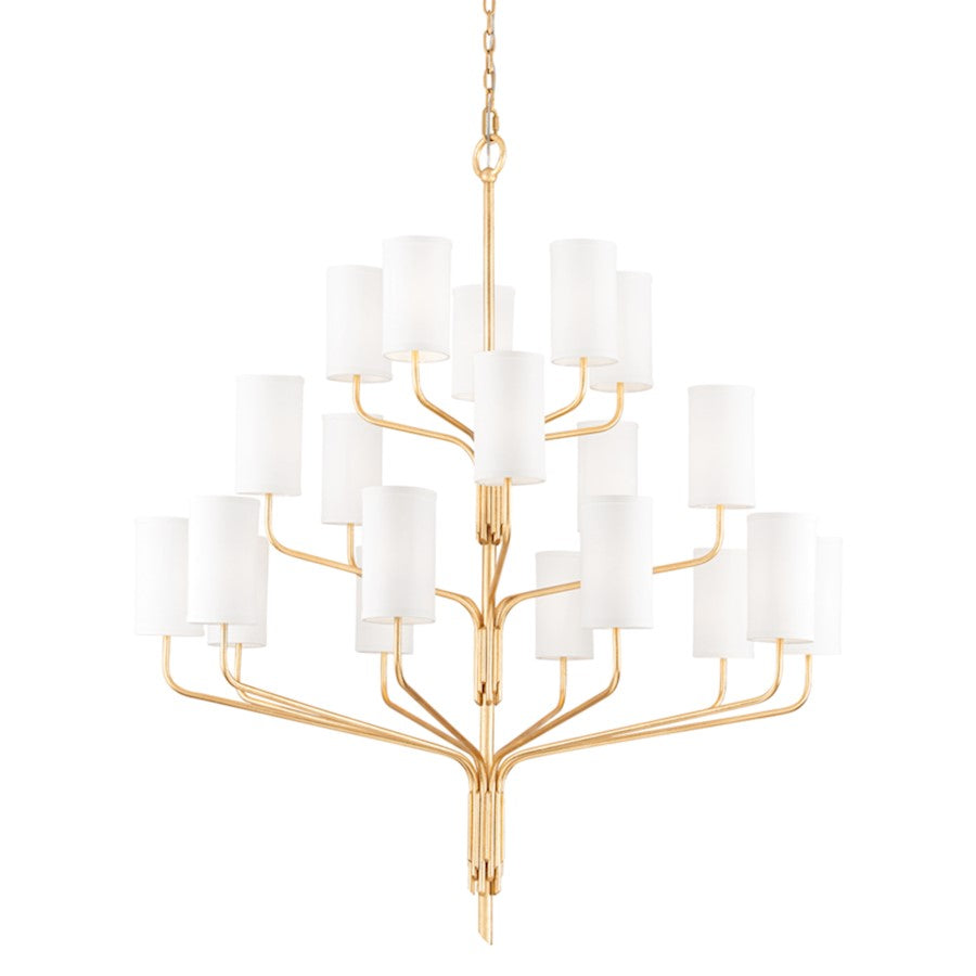 Troy Lighting Juniper 20 Light XL Chandelier, Textured Gold Leaf - F61620-TGL