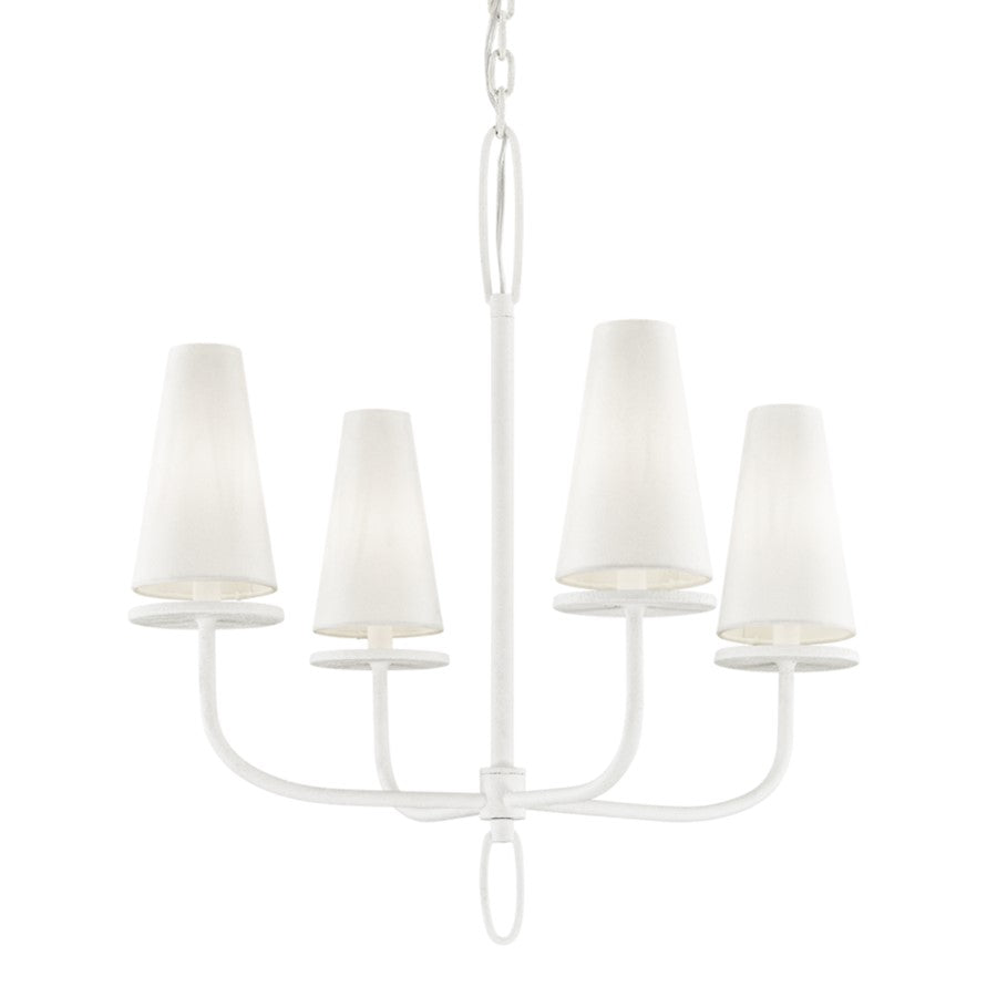 Troy Lighting Marcel 4Lt Chandelier, White/Off-White Hardback - F6285-GSW