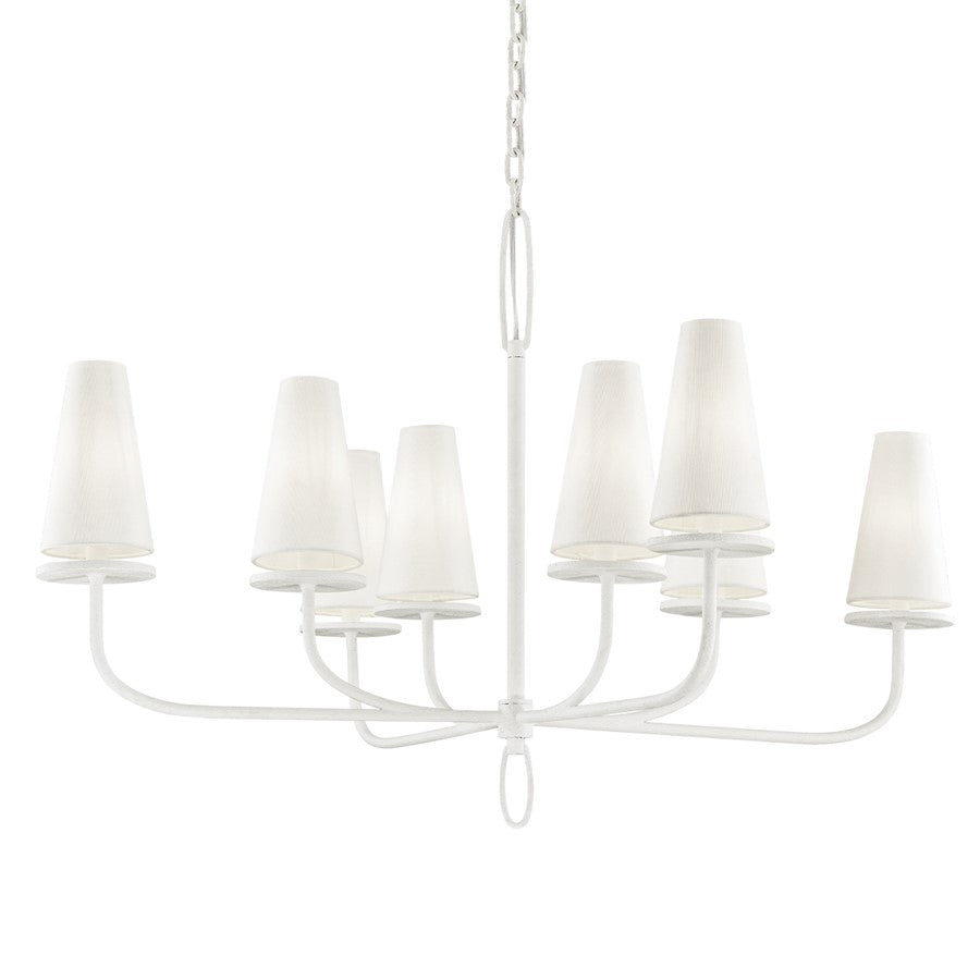 Troy Lighting Marcel 8 Lt Chandelier, Gesso White/Off-White Hardback - F6286-GSW