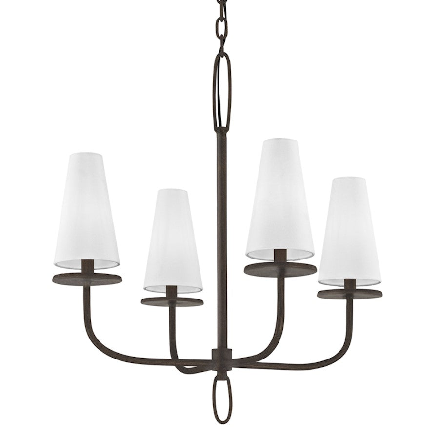 Troy Lighting Marcel 4Lt Chandelier, Bronze/Off-White Hardback - F6295-TBZ