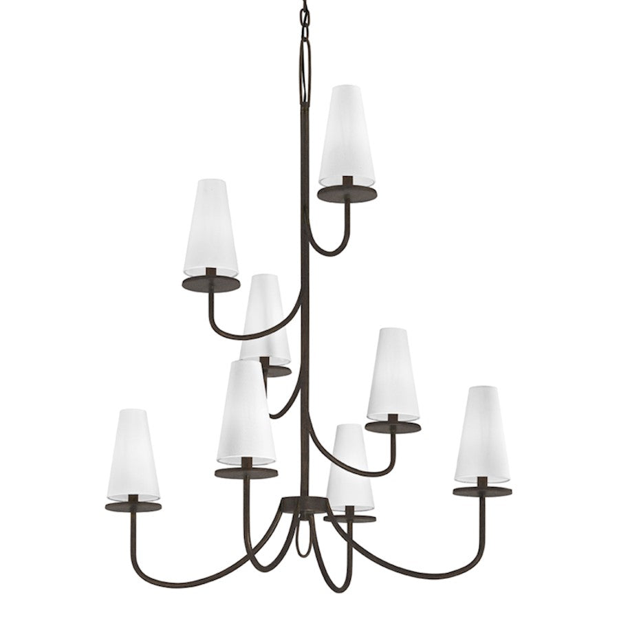 Troy Lighting Marcel 8Lt Chandelier, Bronze/Off-White Hardback - F6298-TBZ