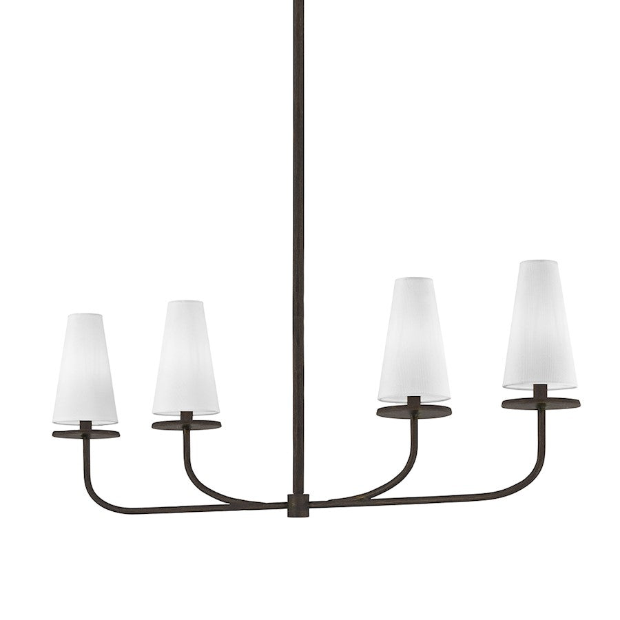 Troy Lighting Marcel 4 Light Linear Chandelier, Textured Bronze - F6299-TBZ