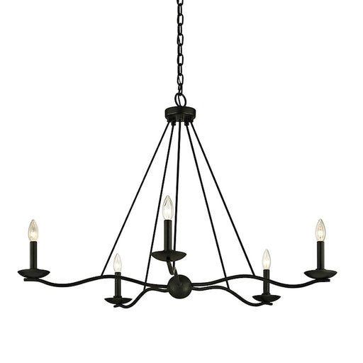 Troy Lighting Sawyer 5 Light Chandelier, Forged Iron - F6305-FOR