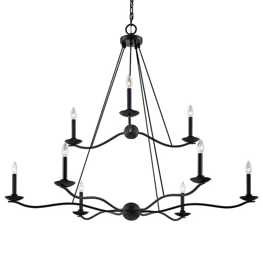 Troy Lighting Sawyer 9 Light Chandelier in Forged Iron - F6309