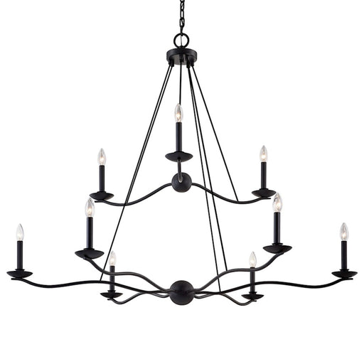 Troy Lighting Sawyer 9Lt Chandelier, Forged Iron/ - F6309-FOR