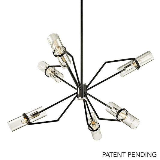 Troy Lighting Raef 6 Light Chandelier, Black/Polished Nickel - F6326-TBK-PN