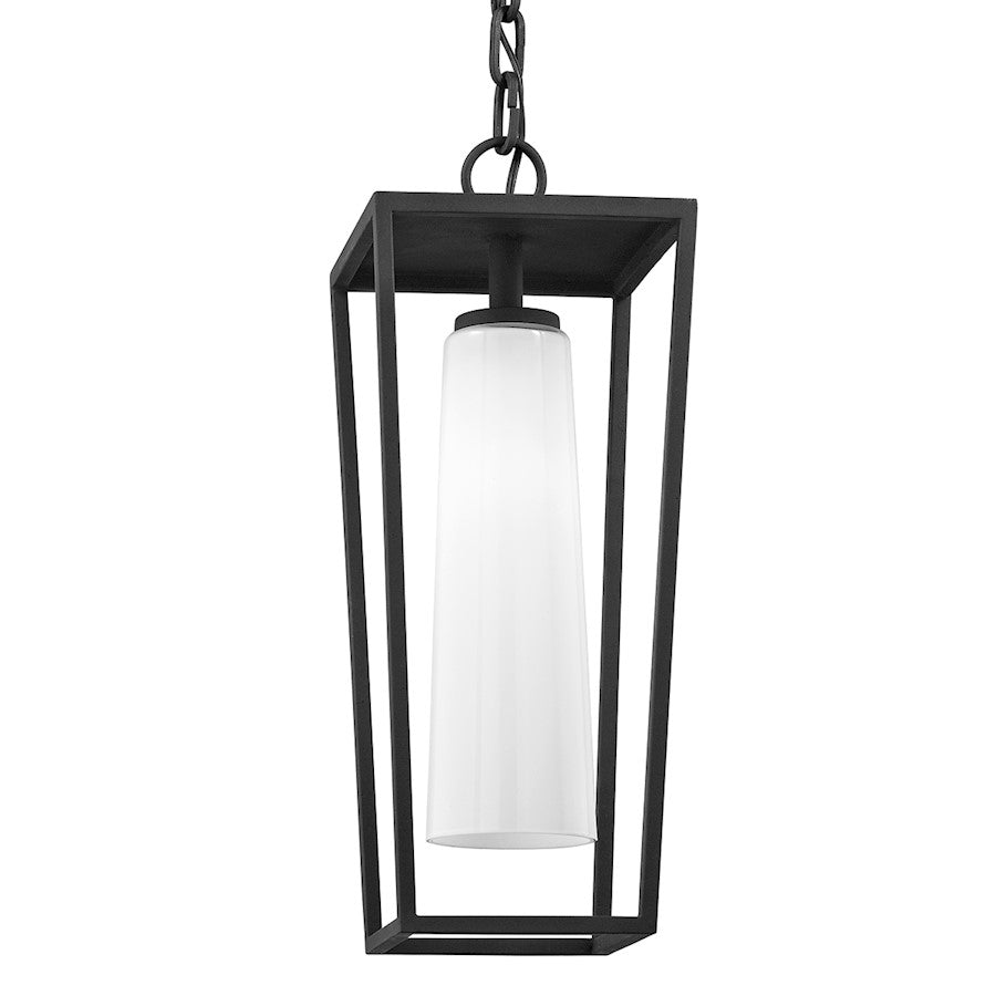 Troy Lighting Mission Beach 1 Light Lantern, Black/Opal Glossy - F6357-TBK