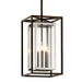 Troy Lighting Morgan 3Lt Hanging Pendant, Bronze/Stainless/Clear - F6517-BRZ-SS