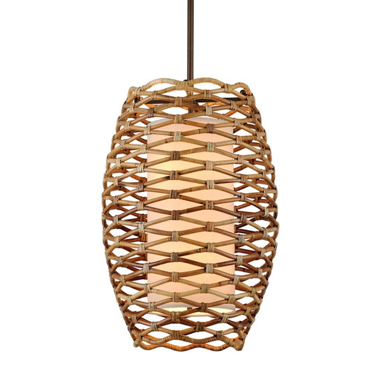 Troy Lighting Balboa 6Lt Pendant, Bronze/Natural - F6746-TBZ