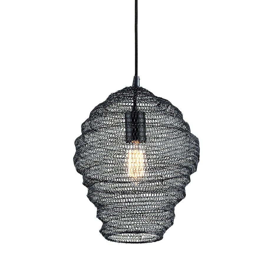 Troy Lighting Wabi Sabi 1 Light 14" Pendant, Soft Black - F6773-SBK