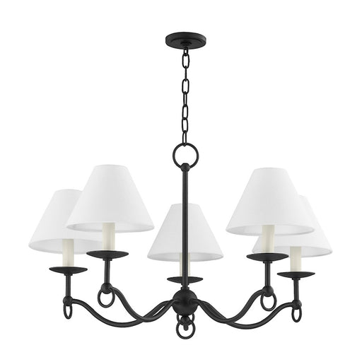 Troy Lighting Massi 5 Light Chandelier, Forged Iron/Linen - F7030-FOR