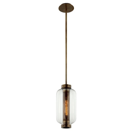 Troy Lighting Atwater 1Lt Hanging Pendant, Brass/Clear - F7037-PBR