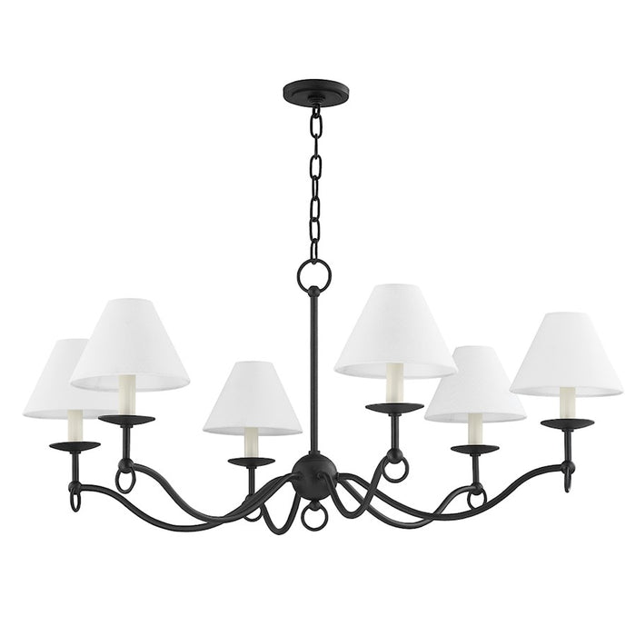Troy Lighting Massi 8 Light Chandelier, Forged Iron/Linen - F7043-FOR