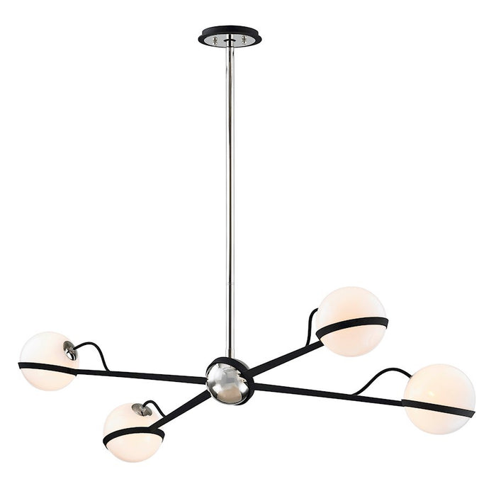 Troy Lighting Ace 4 Light Island, Carb Black/Polished Nickel Accents