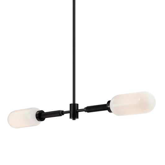 Troy Lighting Annex 2Lt Island, Anodized Black/Opal Glossy - F7356-AN