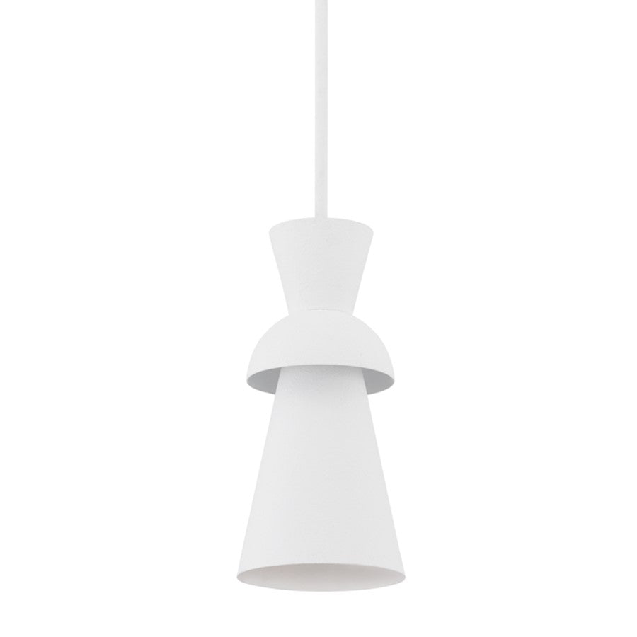 Troy Lighting Florence 1 Light Pendant, Gesso White/White - F7902-GSW