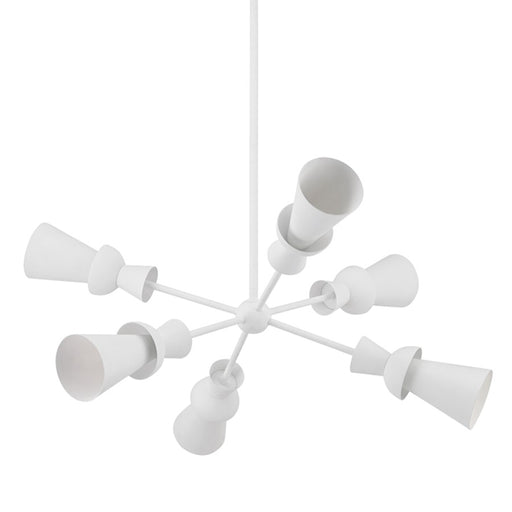 Troy Lighting Florence 6 Light Chandelier, Gesso White/White - F7906-GSW