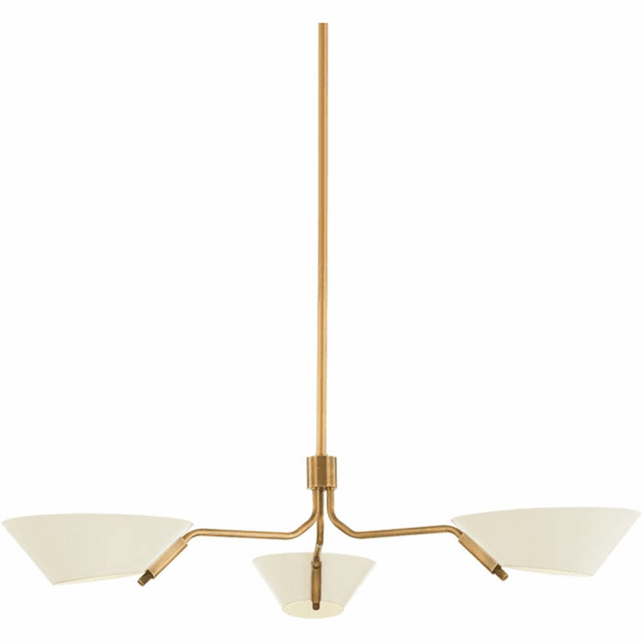 Troy Lighting Sacramento 3 Light Chandelier, Brass/Soft Sand - F8143-PBR-SSD