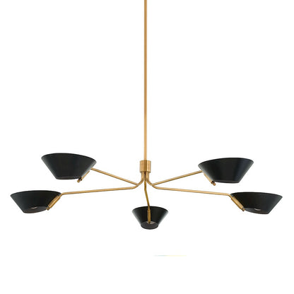 Troy Lighting Sacramento 5 Light Chandelier, Brass/Soft Black - F8163-PBR-SBK