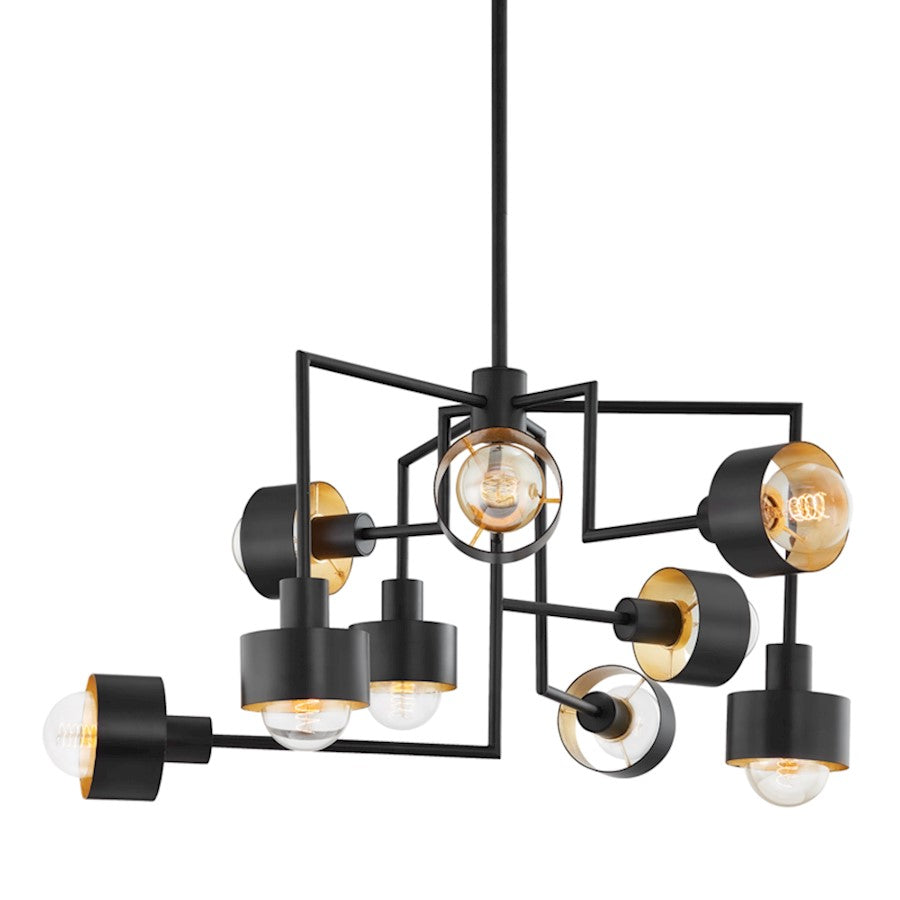 Troy Lighting North 9 Light Chandelier - F8737-SBK-GL