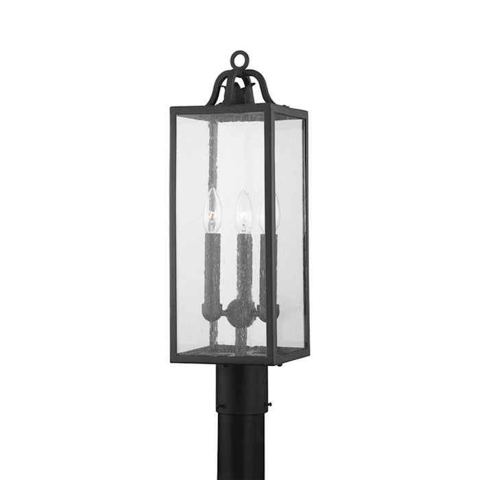 Troy Lighting Caiden 3 Light Exterior Pendant, Iron/Clear Seeded - P2067-FOR
