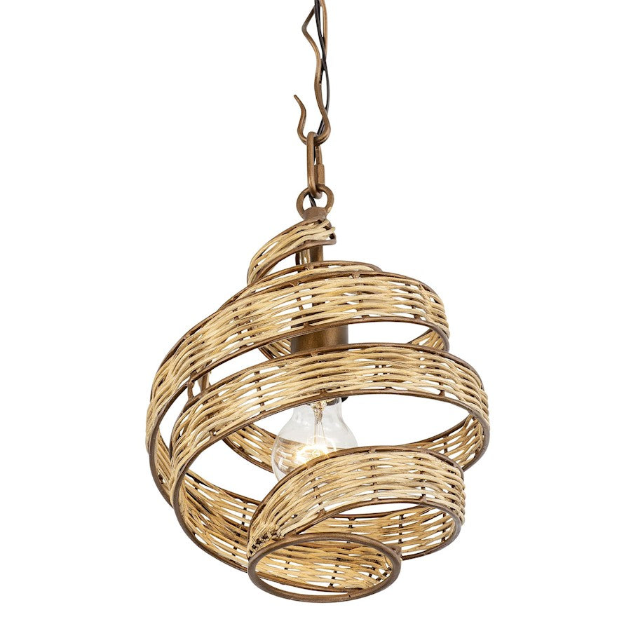 Pendant, Baguette/Natural Rattan