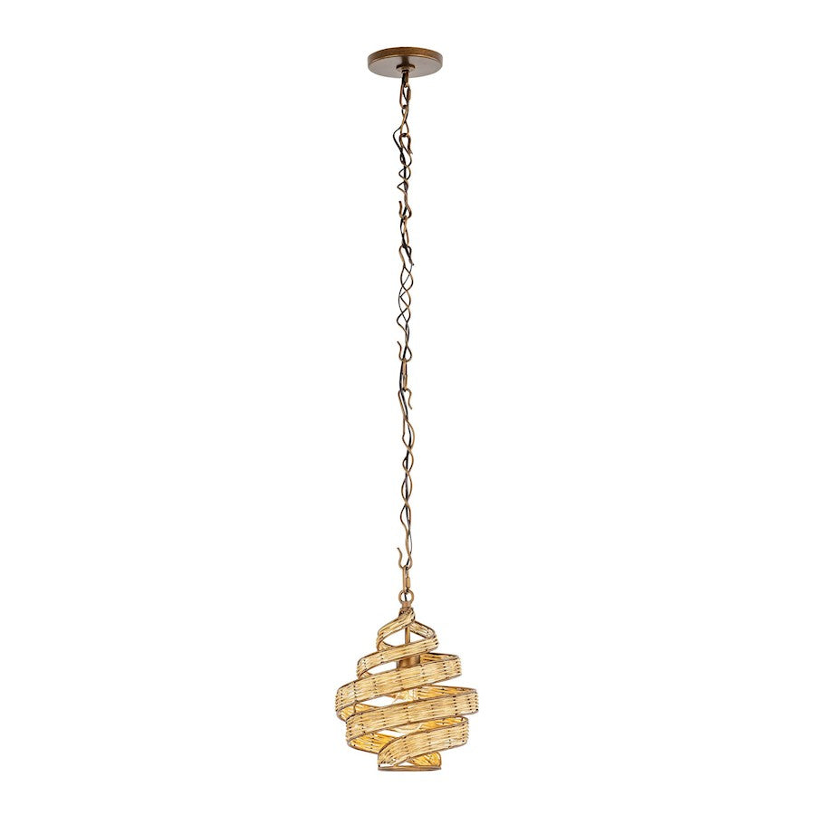 Pendant, Baguette/Natural Rattan