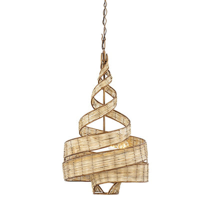 Varaluz Flow 3-Lt Twist Pendant, Baguette/Natural Rattan - 240P03BTR