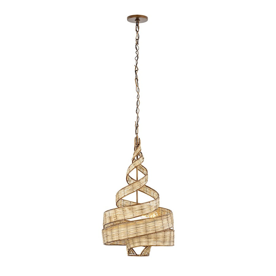 Pendant, Baguette/Natural Rattan