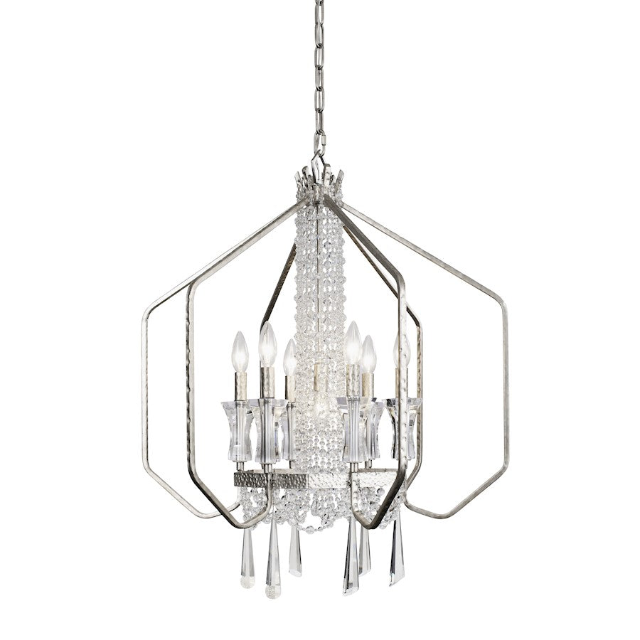 Varaluz Barcelona 7-Light Crystal Pendant, Transcend Silver - 270P07TR