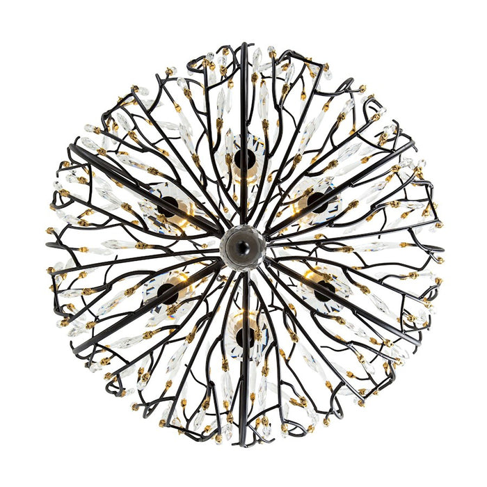 Varaluz Bask Crystal Pendant, Matte Black/Gold/Clear Crystal