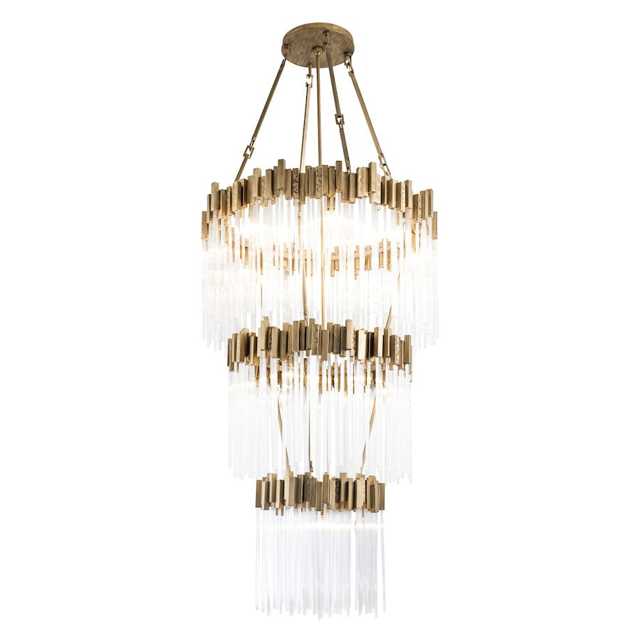 Varaluz Matrix 19-Light 3-Tier Chandelier, Havana Gold - 309C19HG