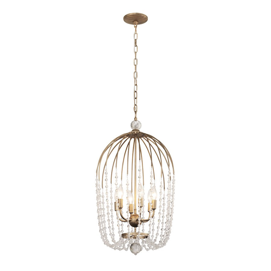 Varaluz Voliere 6 Light Crystal Pendant, Havana Gold - 343F06HG