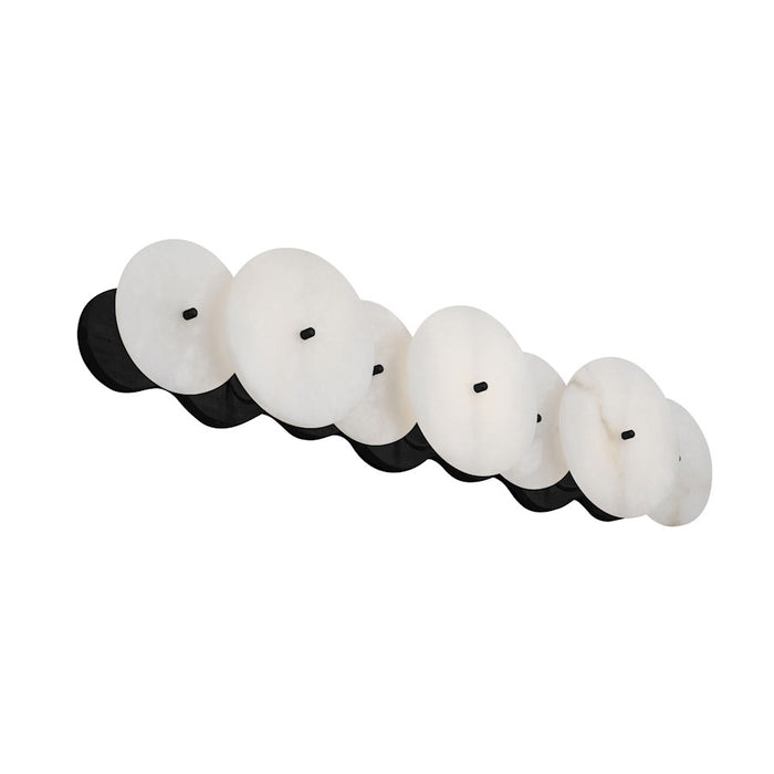 Varaluz Cosmos 3 Light Bath Light, Matte Black/Spanish Alabaster - 370B03MB