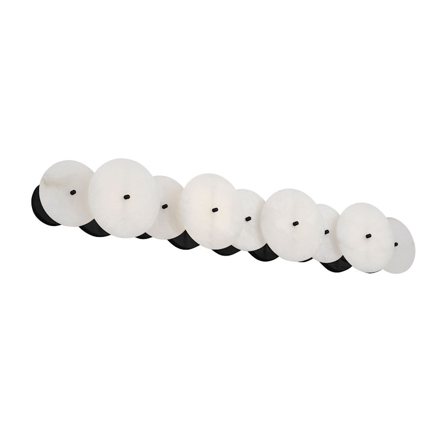 Varaluz Cosmos 4 Light Bath Light, Matte Black/Spanish Alabaster - 370B04MB