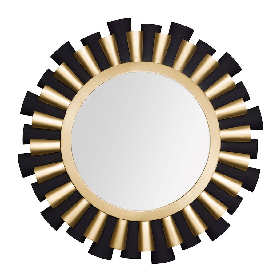 Varaluz Daphne 36 in Wall Mirror, Matte Black/French Gold - 372MI36MBFG