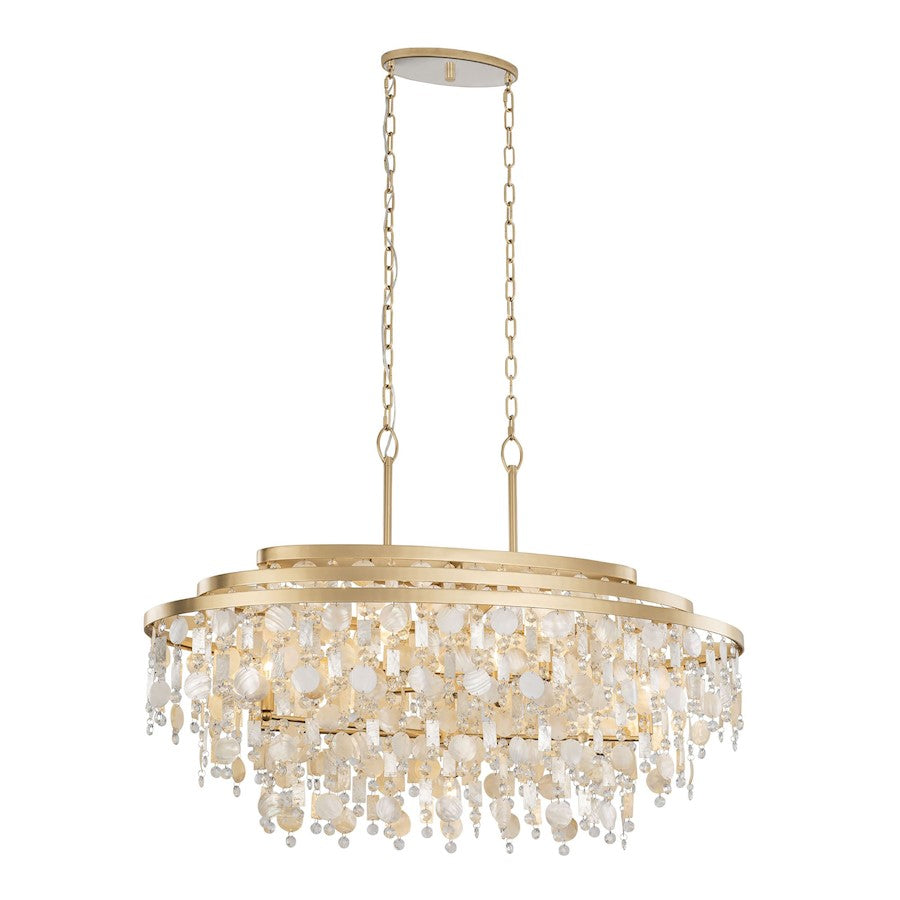 9 Light Linear Pendant, French Gold